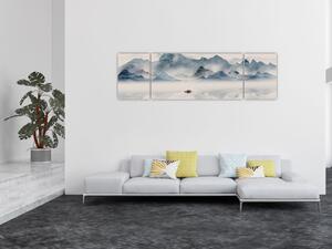Obraz - Údolí modrých hor (170x50 cm)