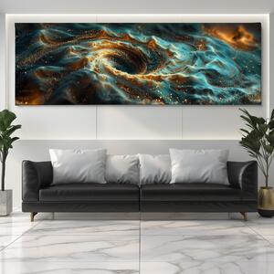 Obraz na plátně - Galaxie Aureus FeelHappy.cz Velikost obrazu: 180 x 60 cm