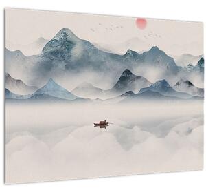 Obraz - Údolí modrých hor (70x50 cm)