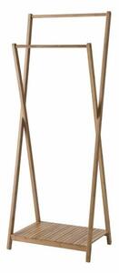 Bambusový věšák na oblečení Compactor Bamboo, dvojitý, hnědá