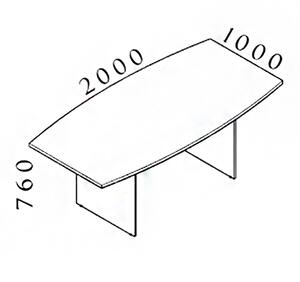 Jednací stůl Visio 200 x 100 cm - výprodej