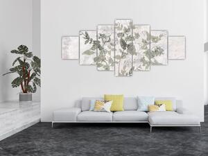 Obraz - Rostliny v omítce (210x100 cm)