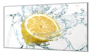 Ochranná deska ovoce citron ve vodě - 52x60cm / S lepením na zeď
