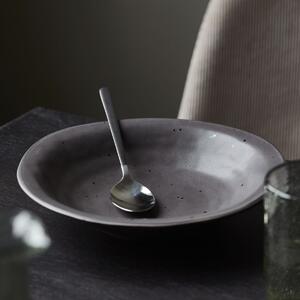 House Doctor, Hluboký kameninové talíř Rustic průměr 25 cm | tmavě šedá