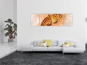 Obraz - Oranžový motýl, aquarel (170x50 cm)