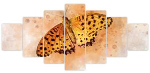 Obraz - Oranžový motýl, aquarel (210x100 cm)