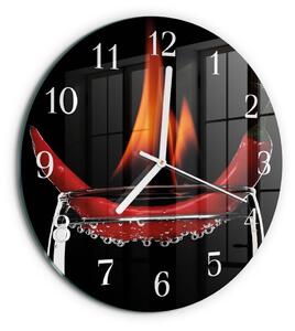 Skleněné hodiny na stěnu Chilli Fire zsob-fi30-00079792