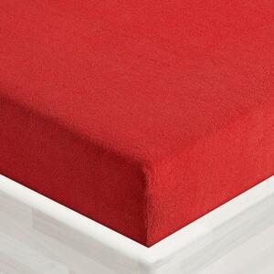 Froté napínací prostěradlo FR-007 Sytě červené 90 x 200 - výška 20 cm