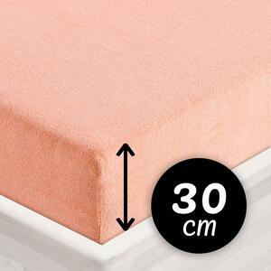 Froté napínací prostěradlo na vysokou matraci FR-005 Světle broskvové 80 x 200 - výška 30 cm