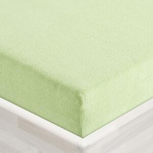 Froté napínací prostěradlo FR-018 Pastelově zelené 90 x 200 - výška 20 cm