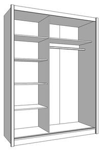 Šatní skříň s posuvnými dveřmi Debby 165 - dub artisan