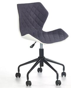 Prošívaná kancelářská židle Eko kůže Bílo-popelavá PIA