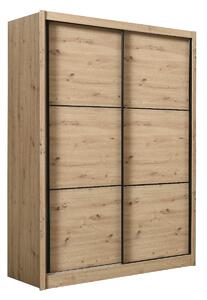 Šatní skříň s posuvnými dveřmi Debby 165 - dub artisan