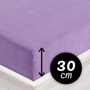 Froté napínací prostěradlo na vysokou matraci FR-012 Levandulové 80 x 200 - výška 30 cm
