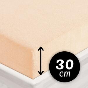 Froté napínací prostěradlo na vysokou matraci FR-021 Pudrové 80 x 200 - výška 30 cm