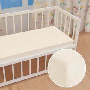 Dětské froté napínací prostěradlo do postýlky FR-002 Smetanové 60 x 120 x 10 cm - do postýlky