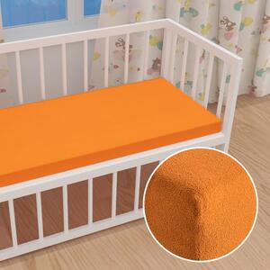 Dětské froté napínací prostěradlo do postýlky FR-006 Oranžové 60 x 120 x 10 cm - do postýlky