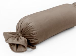 Biante Sametový polštář válec bonbon Velvet Premium SVP-005 Světle hnědý 15x40 cm