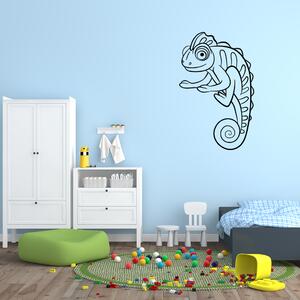 Živá Zeď Samolepka Kouzelný chameleon Barva: černá, Velikost: 37 x 60 cm