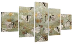 Obraz - Vintage motýli (125x70 cm)