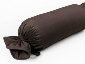 Biante Sametový polštář válec bonbon Velvet Premium SVP-016 Tmavě hnědý 15x40 cm