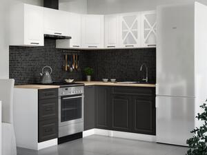 Rohová kuchyňská linka ASTRID 190x170cm - Bílá + grafit