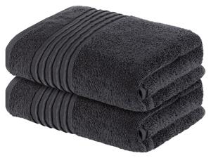 Livarno Home Froté ručník, 50 x 100, 2 kusy (černá) (100339639002)