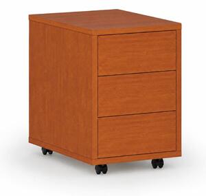 Kancelářský mobilní kontejner PRIMO WOOD, PUSH-lock, 3 zásuvky, třešeň