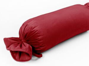 Biante Sametový polštář válec bonbon Velvet Premium SVP-038 Sytě červený 15x40 cm