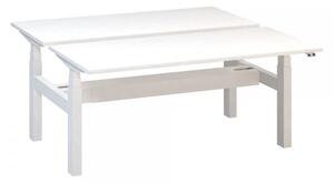Stůl ProOffice Ergo Up DUO 160 cm, bílá podnož
