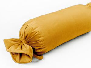Biante Sametový polštář válec bonbon Velvet Premium SVP-037 Zlatavě oranžový 15x40 cm