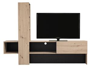 Moderní televizní stolek Timothea - dub šedý/černá
