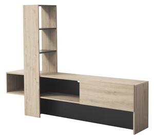 Moderní televizní stolek Timothea - dub šedý/černá