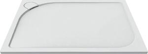 Mereo Obdélníková sprchová vanička s oblým krytem sif., 120x80x3 cm, vč. sif., bez nožiček, litý mramor CV76CS