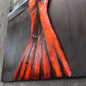 Kovový 3D obraz Red Dress