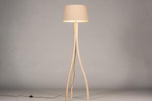 Stojací designová lampa Arbon Taupe and Natur Wood (LMD)