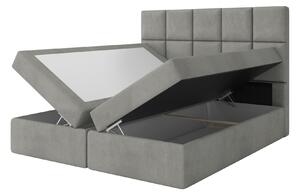 CONTEZZA Čalouněná postel CALMA Boxsprings, béžový semiš Plocha spaní: 180 x 200 cm