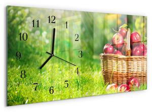 Skleněné hodiny horizontální Košík jablek zsppc-60x30-00295325
