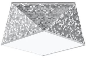 Stropní svítidlo Hexa, 1x šedé plastové stínítko, (bílý plast), (25 cm)