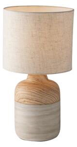 Vintage lampa s keramickou nohou s napodobením dřeva