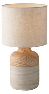 Vintage lampa s keramickou nohou s napodobením dřeva