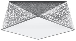 Stropní svítidlo Hexa, 1x šedé plastové stínítko, (bílý plast), (35 cm)