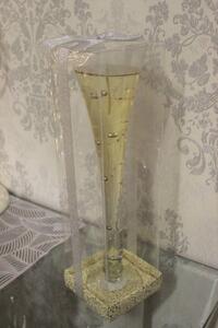 Zlatá vysoká gelová svíčka 36cm