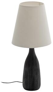 Kave Home Černobílá dřevěná stolní lampa Luvia