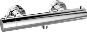 Mereo Termostatická nástěnná sprchová baterie s hadicí, ruční a talířovou hranatou sprchou slim 200x200mm CB60104TSD