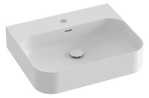 Umyvadlo Ravak Ceramic Slim 55,3x45,2 cm bílá matná mat otvor pro baterii uprostřed XJX0E155006