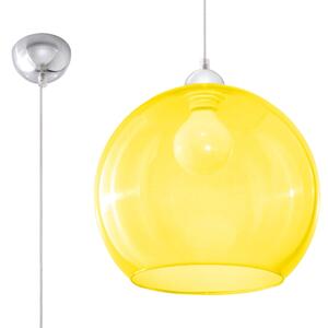 Závěsné svítidlo Ball, 1x žluté skleněné stínítko