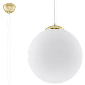 Závěsné svítidlo Ugo, 1x bílé skleněné stínítko, (fi 40 cm), g