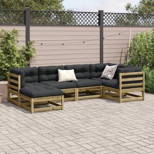 6dílná zahradní sedací souprava a podušky impregnovaná borovice