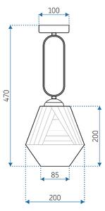 Toolight - Závěsná stropní lampa Dent - zlatá - APP1025-1CP
